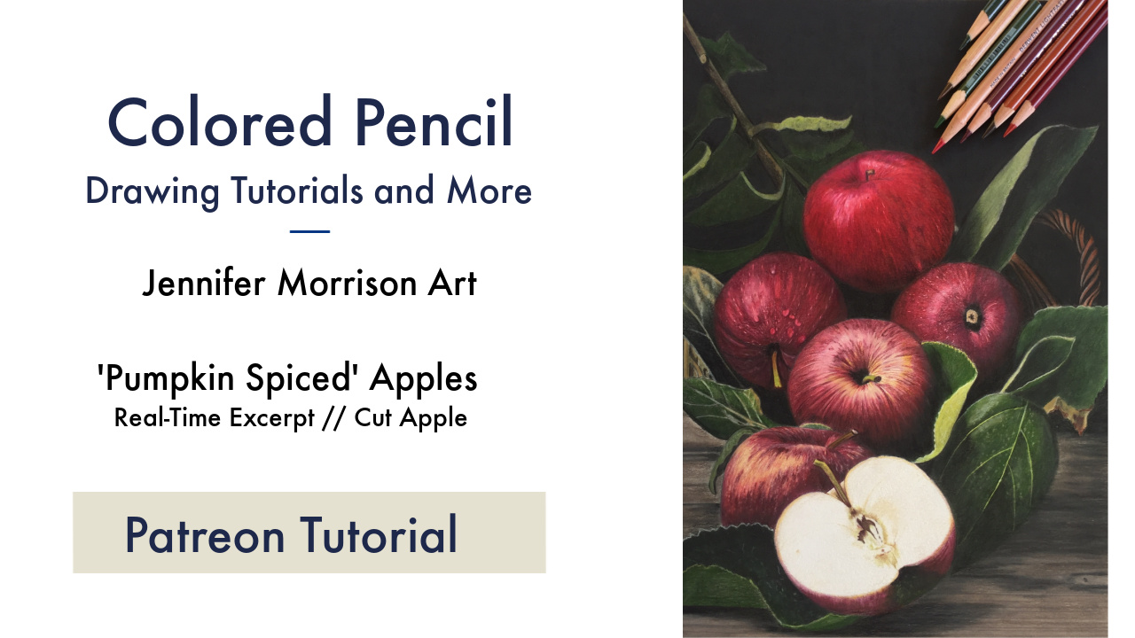 Colored Pencil Drawing Tutorial Apple Still Life Link to Patreon