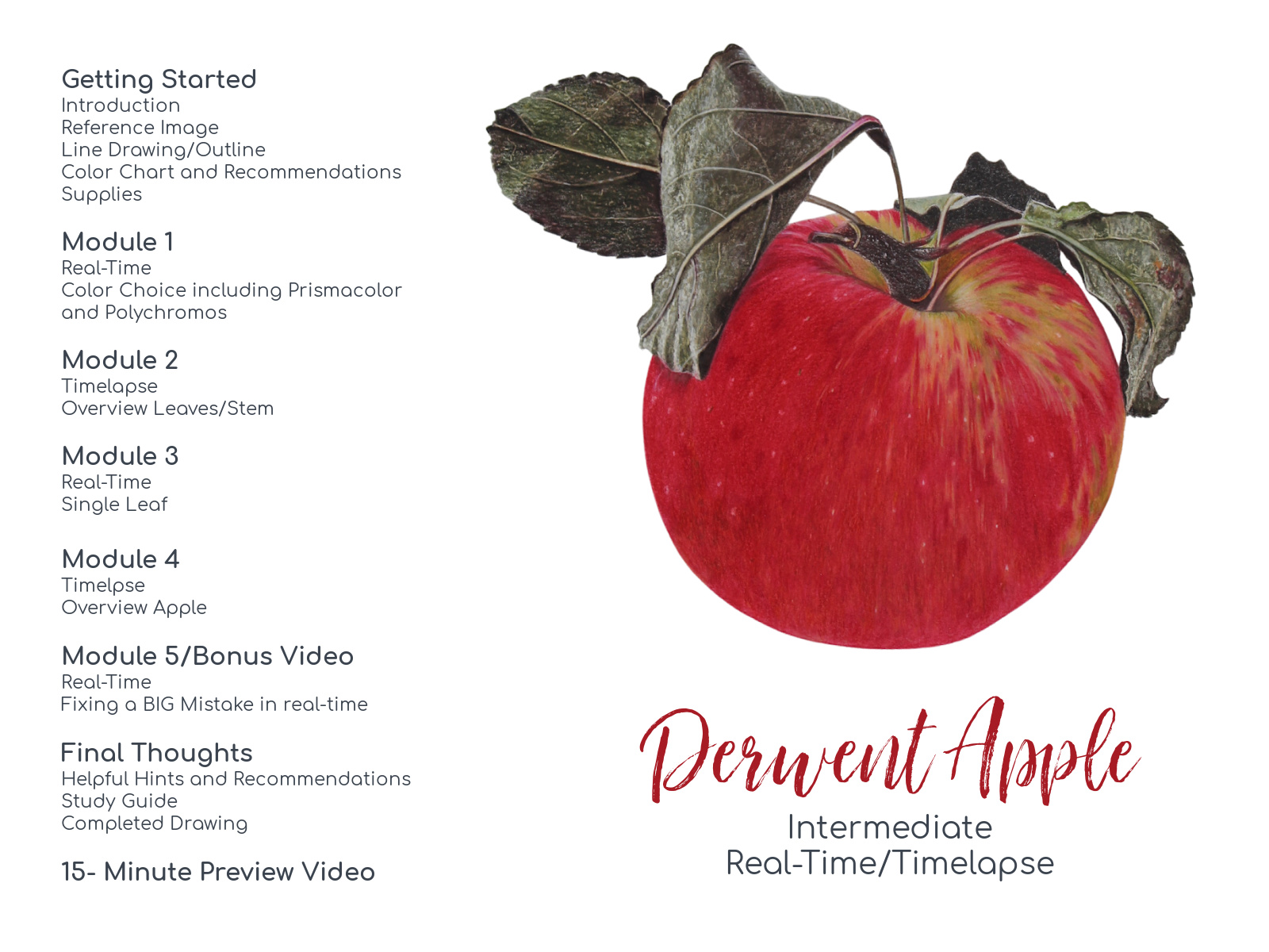 Link to Colored Pencil Drawing Tutorial of a Derwent Apple