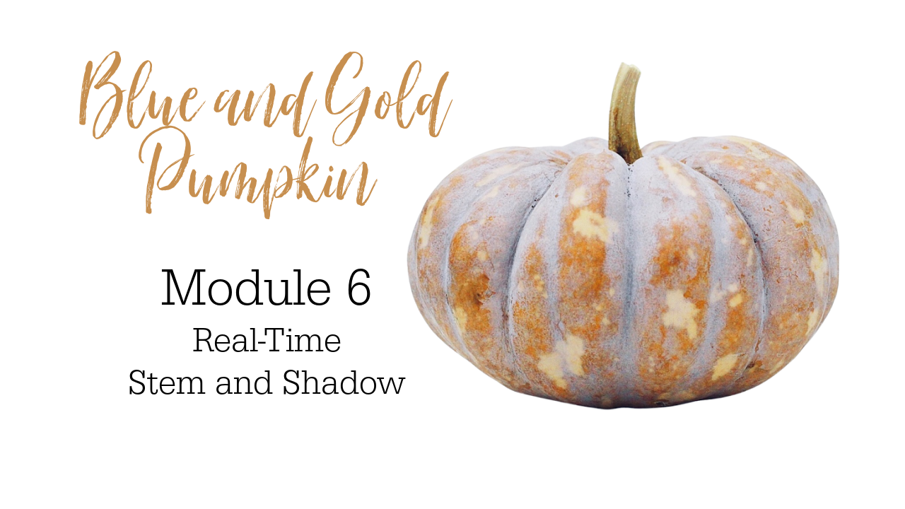 Link to Colored Pencil Drawing Tutorial of a Blue and Gold Pumpkin