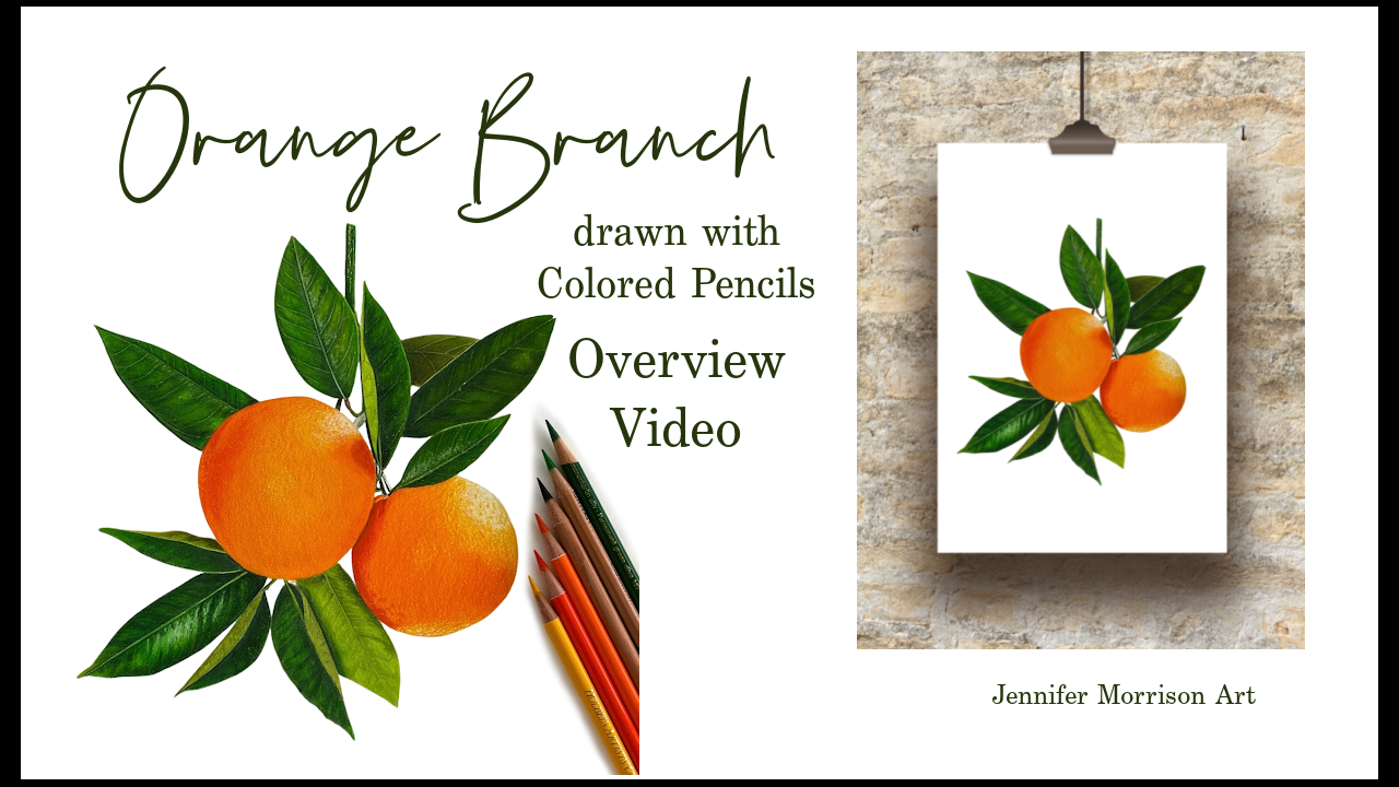Link to Colored Pencil Drawing Video of an Orange Branch on YouTube