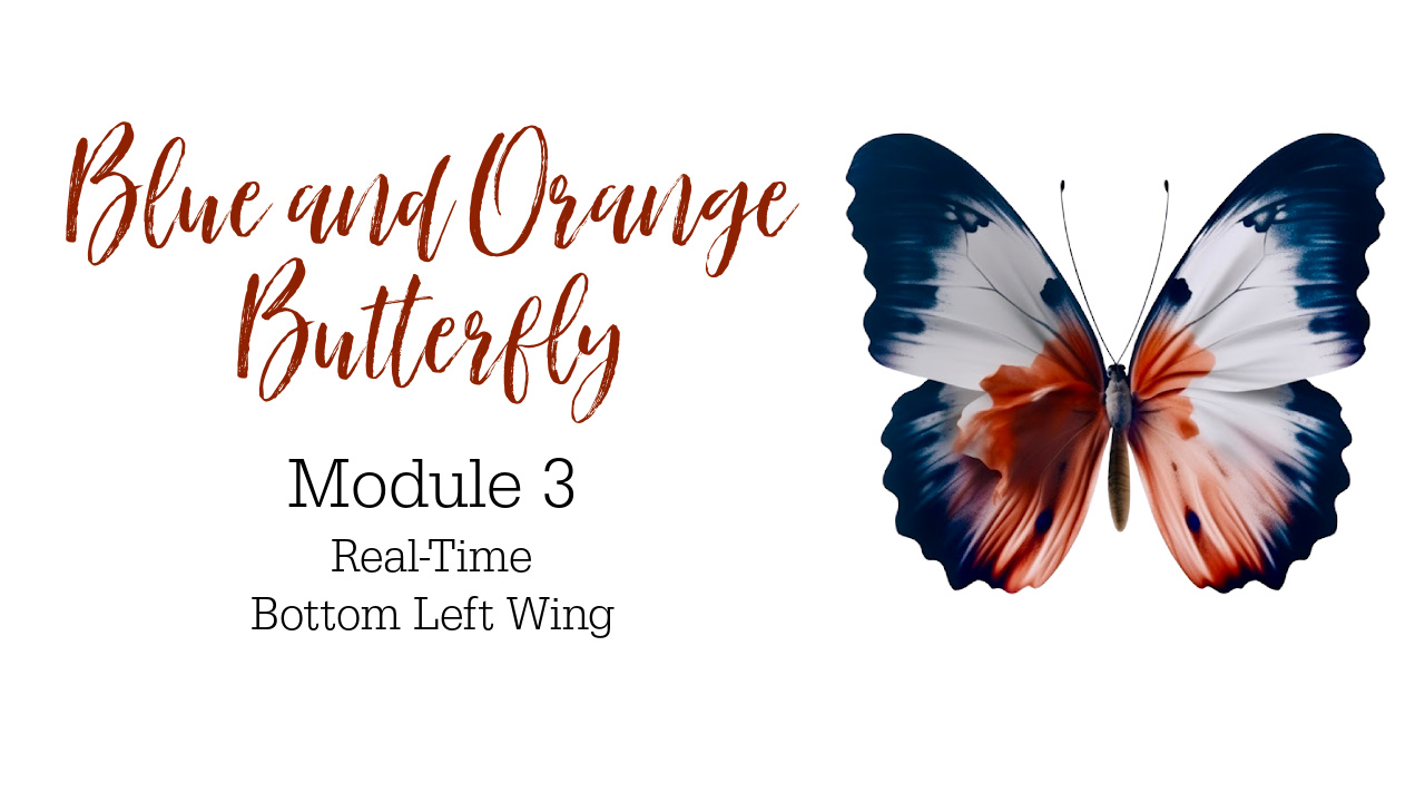 Link to Colored Pencil Drawing Tutorial of a Blue and Orange Butterfly