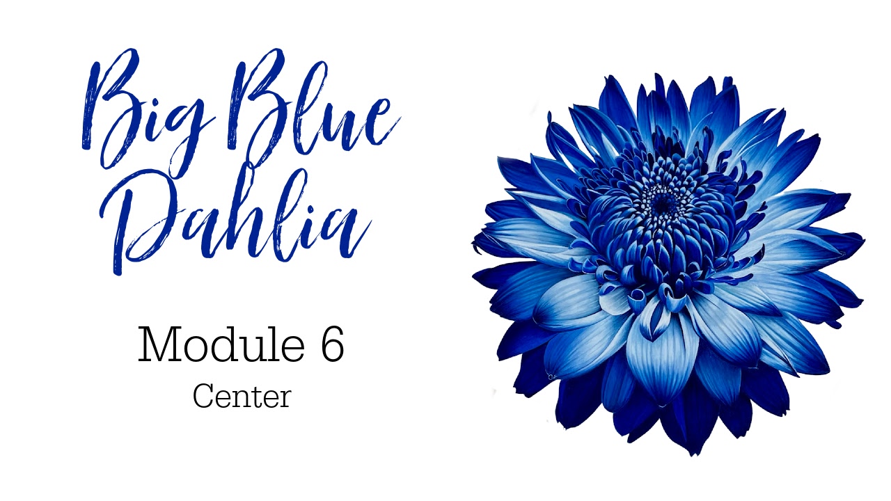 Link to Colored Pencil Drawing Tutorial of a Big Blue Dahlia