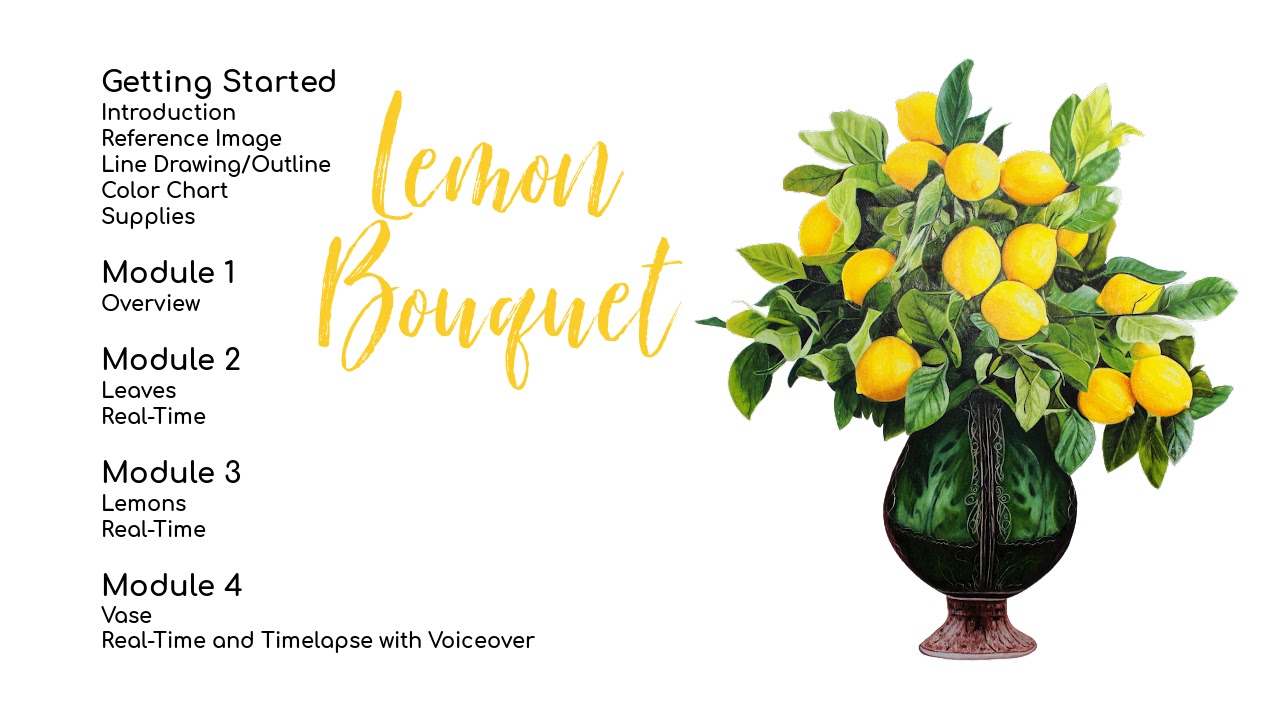 Link to Colored Pencil Drawing Tutorial of a Lemon Bouquet