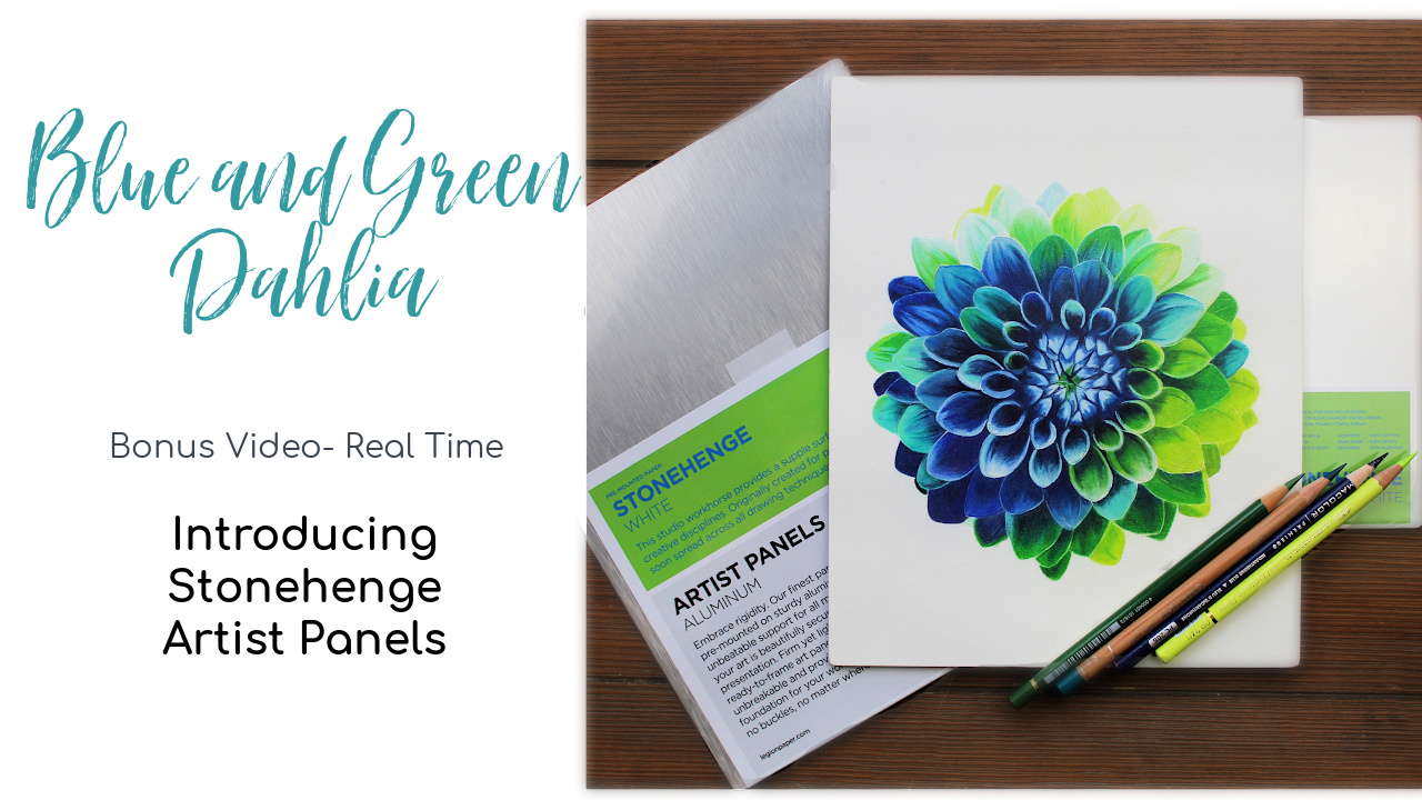 Link to Colored Pencil Drawing Tutorial of a Big Blue Dahlia
