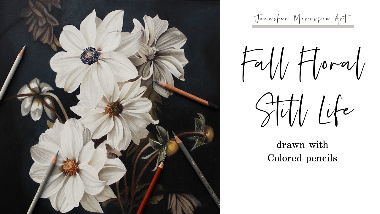 Link to Colored Pencil Drawing Video of a Blue Mum