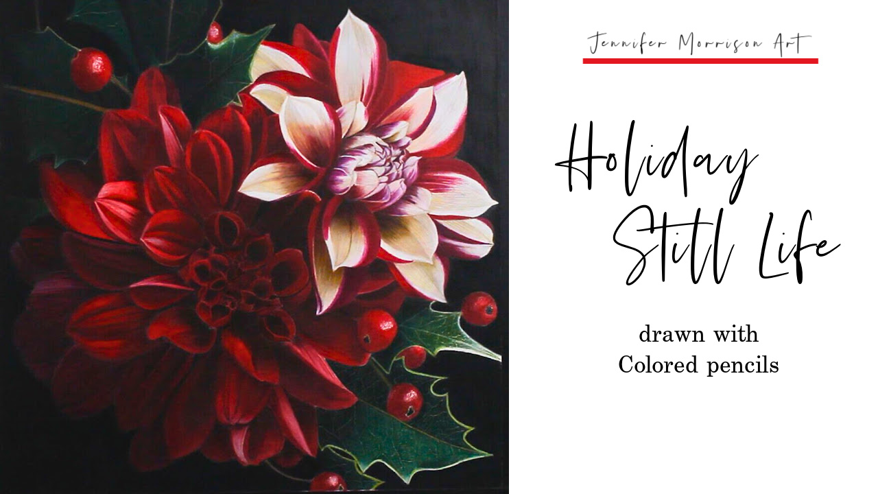 Link to Colored Pencil Drawing Video of a Blue Mum